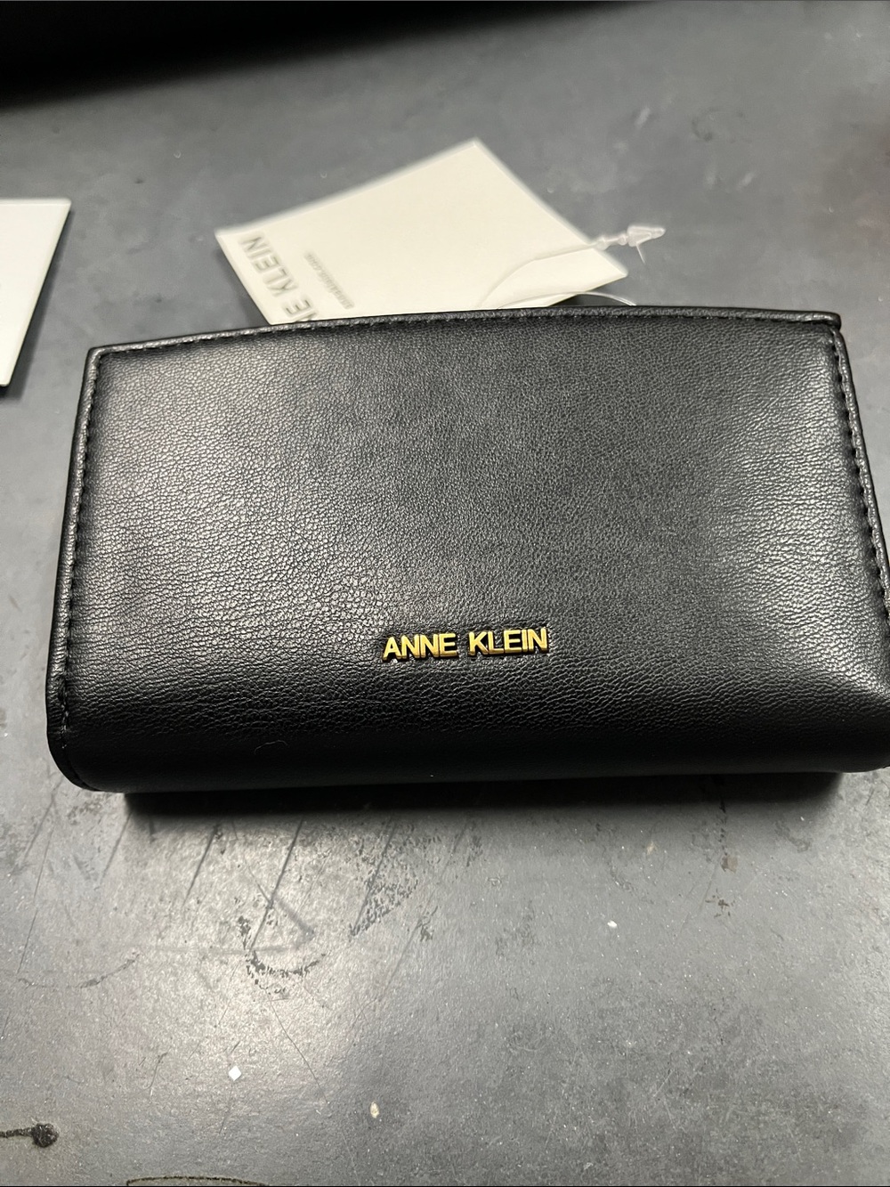 NWT Anne Klein Black Wallet Card Holder with Gold Horsebit Accent 2pc bundle - Picture 4 of 9